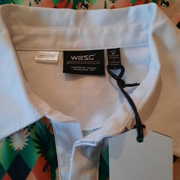 Wesc Tropical Abstract Colorful Rugby Polo Shirt Unisex Men M / Women Large NEW - Picture 5 of 8